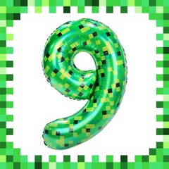 40 Inch TNT Pixel Number 9 Balloons Party Decorations,Blast Gaming Style Larg…