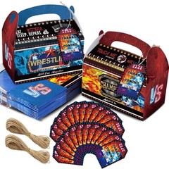 24 PCS Wrestling Party Favor Boxes with Thank You Tags – Boxing Theme Gift Bags