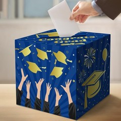 Graduation Decorations 2026 – Blue Gold Graduation Card Box for Graduation Decor