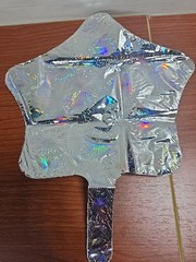 9in Holographic Firework Star Shaped Heat Seal Balloons Pack Of 10
