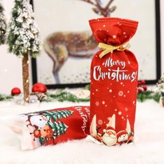 2pcs Christmas Wine Bottle Cover Bags Wine Bottles Sweater Sleeve for Home Party