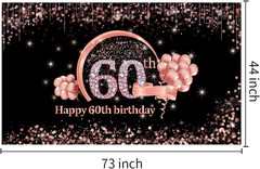 60Th Birthday Banner Decorations Backdrop for Women, Extra Large 60 Year Old Bir