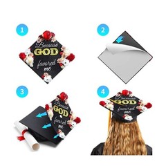Sublimation Blank Custom Photo Plate Memorial Grad Cap Design,Cap Topper Decorat