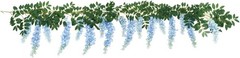 1pc/2pcs Encrypted Flower Vine Wisteria Artificial Flowers Garland,White