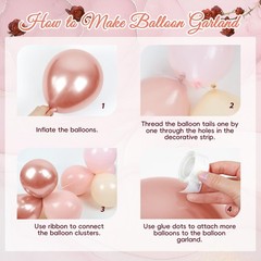 Rose Gold Birthday Decorations Set – 15 Balloons, Tablecloth, Backdrop, Banner