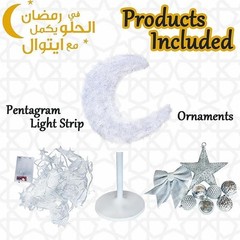 3FT 90 LED Lighted Eid Ramadan Tree Handmade Mubarak Muslim Crescent Moon Star A
