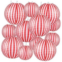 12 Pcs Carnival Circus Decorations Red Red and White Striped Classicl Style
