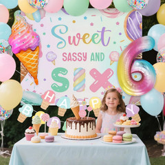 Sweet Sassy and Six Birthday Decorations for 6 Year Old Girl Birthday Party Deco