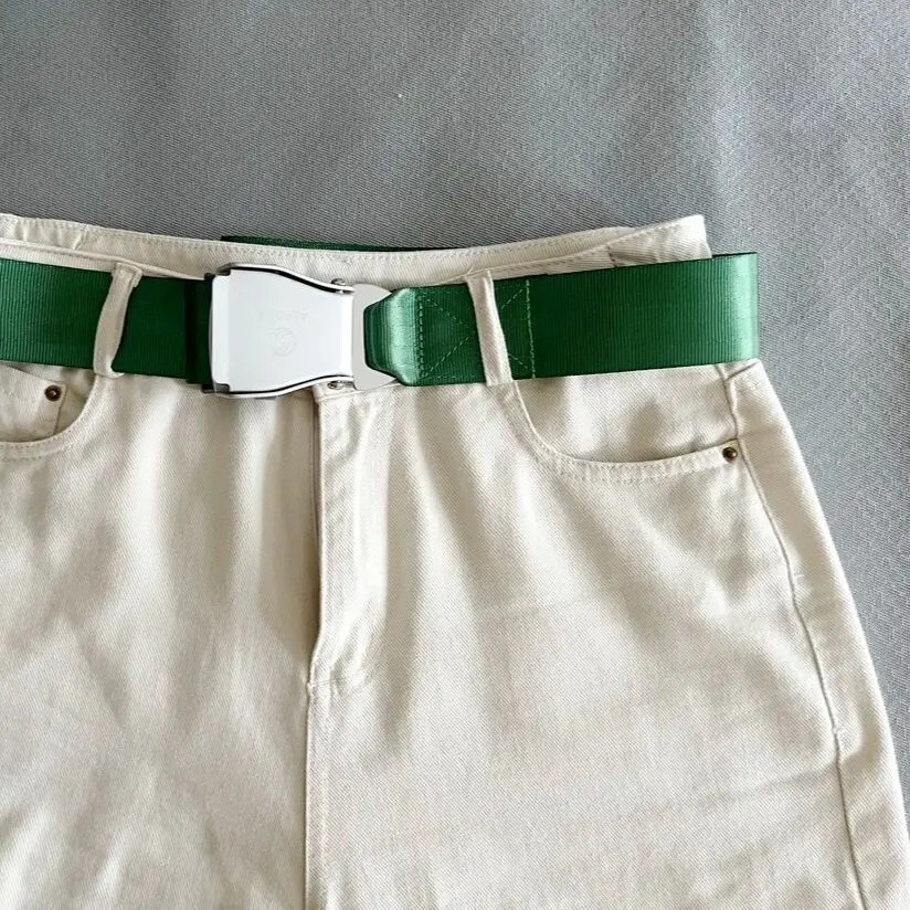 Fashion Belt With LOGO In Buckle Adjustive Lengh Max 115cm GREE COLOR