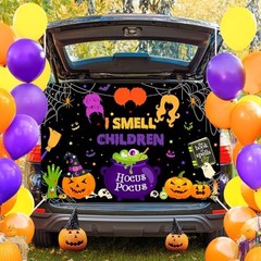 Halloween Trunk or Treat Car Decorations: Hocus Pocus Backdrop Witches