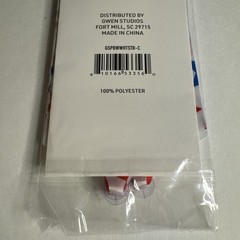 4th July USA Party Decor Fabric Pull Bow 6” WHITE w/ RED & BLUE STARS LOT of 4