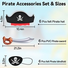 18-Piece Pirate Accessories for Kids – Perfect for Birthdays, Halloween & More
