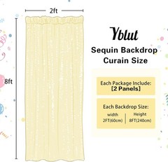 Silver Sequin Backdrop Curtain 2 Pieces 2FTx8FT Glitter Photography Backdrop for