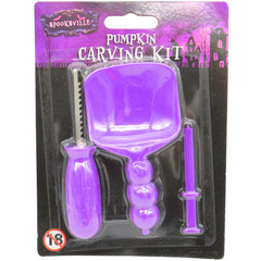 Pumpkin Carving & Decorating Set Saw/ Scoop & Teeth Easy Use Orange/ Purple