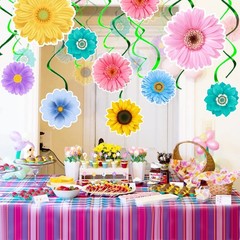 Spring Summer Sunflower Hanging Swirl Decorations Baby Shower Decor 48 PCS