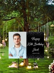 Birthday Yard Sign Custom Photo Personalized Lawn Sign Party Outdoor Decor