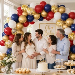 Red White Blue Balloon, 50PCS 12 Inches Navy Blue Dark Ruby Red Latex Balloon…
