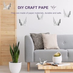 100PCS Iridescent Premade Origami Paper Cranes Folded 1000 Japanese Cranes Mo…