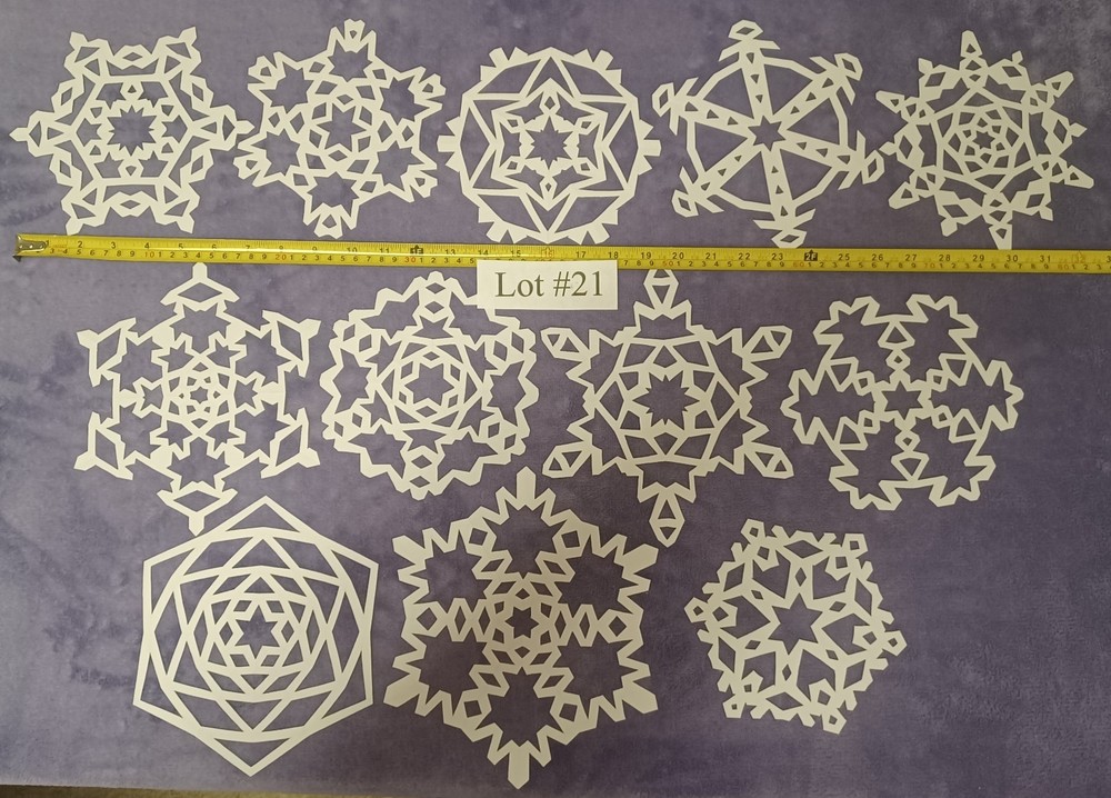 Snowflakes Hand Cut Paper Christmas Winter Decorations FREE Shipping Art Lot 20