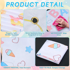 2Pcs Feed Me Baby Shower Game Backdrop, Funny Blindfold Feeding Baby Game Banner