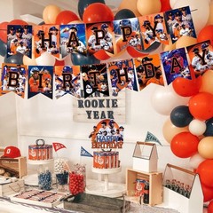 Astros Baseball Party Supplies: Banner, Cake Toppers, Balloons for Baseball Team