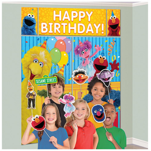 SESAME STREET Stars SCENE SETTER w/ PROPS (17pc) ~ Birthday Party Supplies Elmo