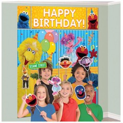 SESAME STREET Stars SCENE SETTER w/ PROPS (17pc) ~ Birthday Party Supplies Elmo
