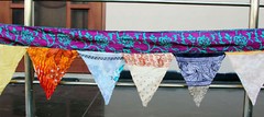Multicolor Indian Garland Decoration Silk Sari Bunting 19 Flag Tea Party Banners