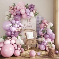 Crossfingers Dusty Purple Balloon Arch Kit 124Pcs Pink And Purple Balloon