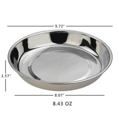 Eagrye 4-Pack Stainless Steel Dinner Plates Dish, Round dinner plate, Silver