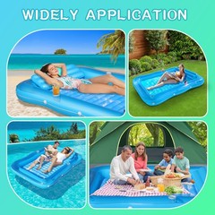 Inflatable Tanning Pool for 2 Person, 81»x 60» Tanning Pool Lounger Float w…