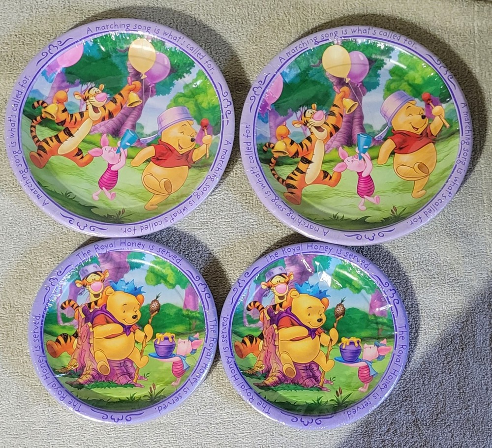 New Vintage 2000 Winnie the Pooh Birthday Party Plates & Dessert Plates for 16