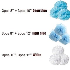18pcs Tissue Hanging Paper Pom-poms, Hmxpls Flower Ball Wedding Party Outdoor