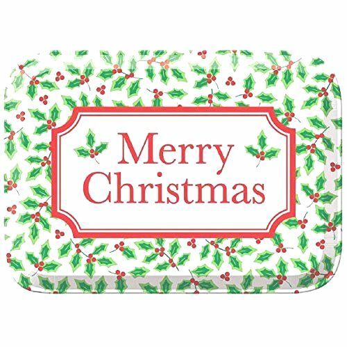 amscan Christmas Holly Green Plastic Rectangle Box | Party Favor