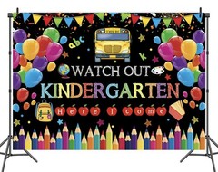 Watch Out Kindergarten Here I Come~Backdrop~1st Day Banner ~8 X 6ft~NEW~CUTE!