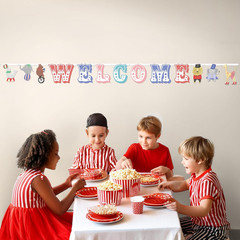 Circus Theme Party Decorations Carnival Welcome Banner Kids Birthday Decorations