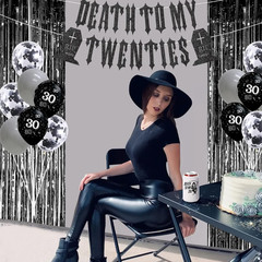 Death to My 20S Decorations Can Coolers – Set of 12, Black and White 30Th Birthd