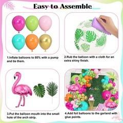 169pcs Tropical Balloon Arch Garland Kit, Luau Hawaiian Hot Light Pink Lime G…
