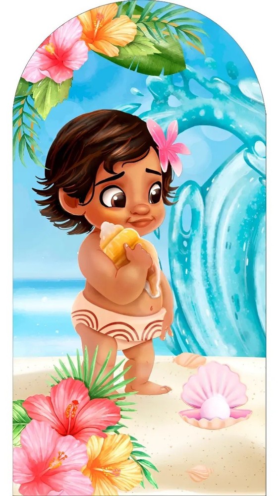 Beach Seaside Moana Arch Backdrop Cover Background Birthday Party Decorations
