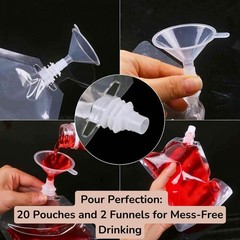 Clear Plastic Spouted Alcohol Juice Drink Festivals Bag Pouch 500ML Reusable