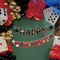Juego de vajilla para fiesta de cumpleaños con tema de casino