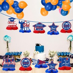 8 PCS 2025 Graduation Centerpieces, Tables, Congrats Grad, Honeycomb Toppers