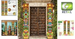 Vibrant Hawaiian Party Decorations – 2 Polyester Luau Banners 70.86″ x 11.8″