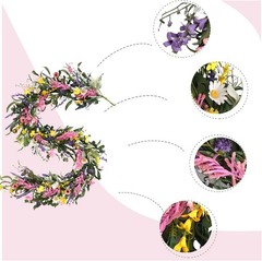 70inch Spring/Summer Garland with Flowers, Artificial Fake Flower Greenery