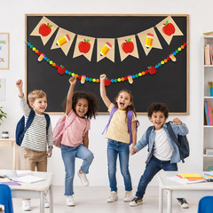 Back to School Decorations – NO DIY -Burlap Apple Pencil Banner & 3D Pencil Appl