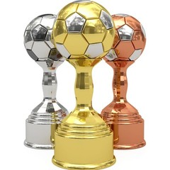 SP13467 Gold Silver Bronze World Soccer Cup Trophy Set Cardboard Cutout Standee
