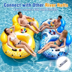Pool Float Adult,2-Person Large Inflatable River Float, XL River Tubes for Fl…