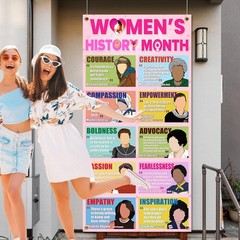 Womens History Month Decorations Door Cover, 6×2.9FT Inspirational Quotes Pos…