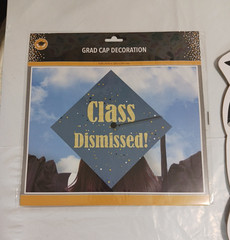 Graduation cap decorations, sign, napkins, garland, wishes, window cling. favors