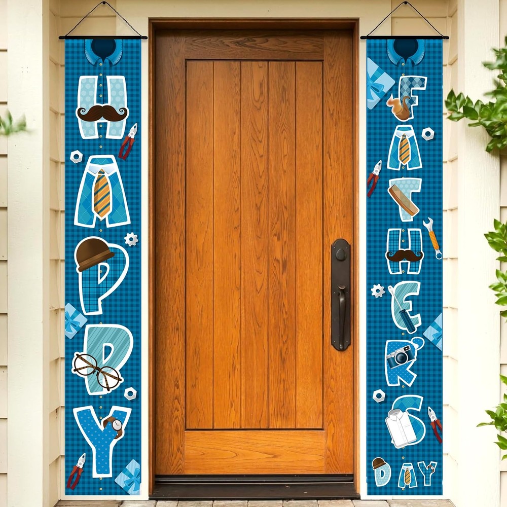 Happy Fathers Day Decorations 72×12 Inches Father’s Blue multi-color